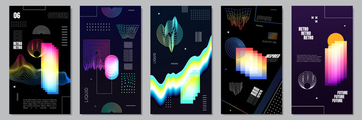 Wall Mural - vector illustration. abstract surreal background. memphis pattern. geometric shape. design elements 