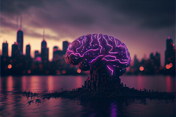 Wall Mural - A.I brain