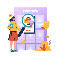 Wall Mural - candidate selection hiring job recruitment vector illustration