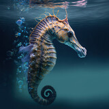 Fototapeta  - seahorse in its natural habitat. generative AI