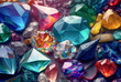 © Shiva3D - Pattern of many various colorful crystals. Generative AI