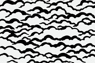 Seamless pattern with hand drawn wavy lines, editable EPS vector format