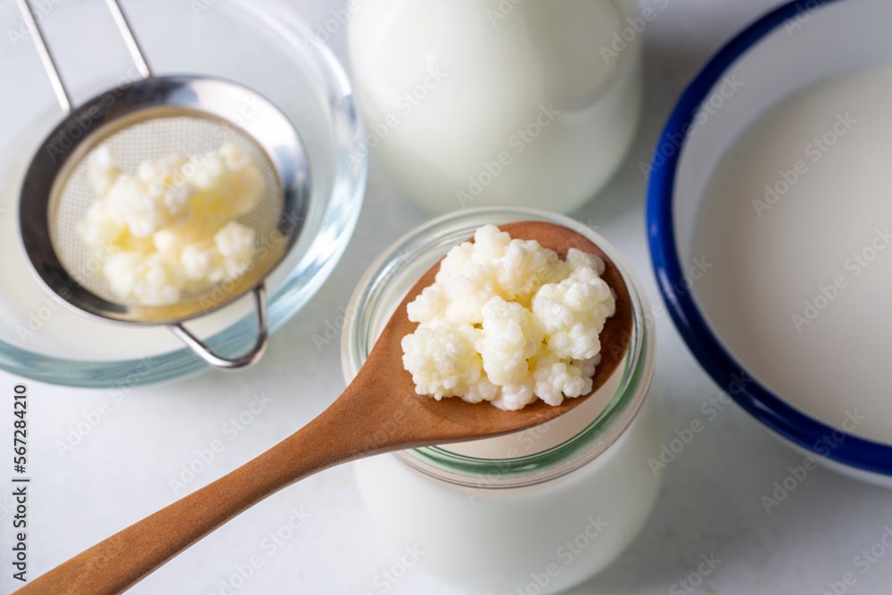 kefir-fermented-milk-drink-with-kefir-grains-homemade-kefir-stands-in
