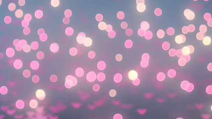 Abstract wallpaper Pink girly Barbie background bokeh pastel pink and beige yellow sparkles glowing orbs