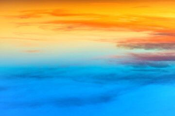 Wall Mural - Sunset dramatic sky with colorful clouds as nature sunset background