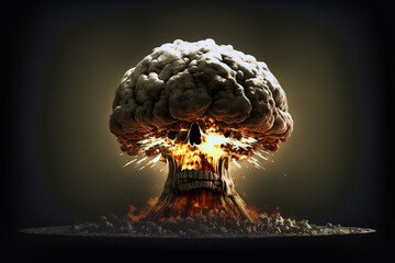 Wall Mural - concept of atomic bomb blast on surface of earth