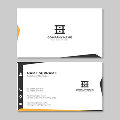 Professional simple black and orange modern business card design template