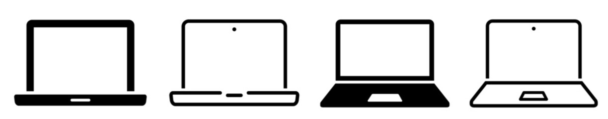 Wall Mural - laptop icons set. laptop outline and flat style. collection laptops or notebook computer. flat and l