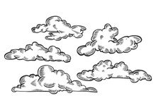Clouds Engraving PNG Illustration With Transparent Background