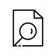 © BROTHER - Document research line icon. Agreement, document, magnifying glass, declaration, signature, protocol, shield, form, order, pen, statement, guarantee. business concept. Vector black line icon