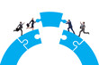 © Elnur - Business people building bridge in teamwork concept