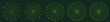 Simple green radar screen - circle divided into multiple sectors, version with 12, 16, 18, 24 and 36 segments, angle number reading near