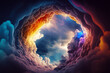 twirl of colorful clouds in the sky, ai generated