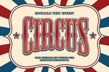 decorative circus editable text effect vector