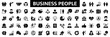 © LineSolution  - Business people 70 icons set. Human resources, office management - flat web icon set. Businessman icons collection.