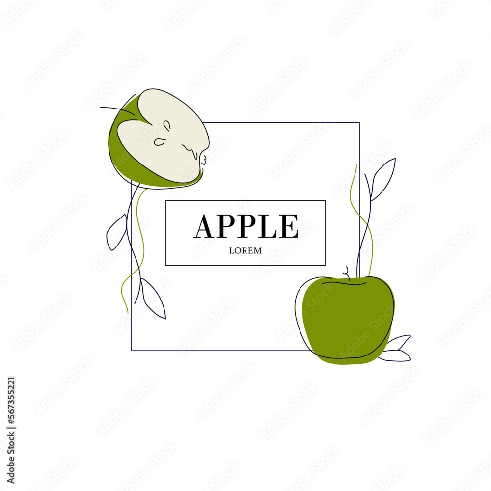 Simple Isolated Fruit Packaging Design Apple Flavored Juicy Line