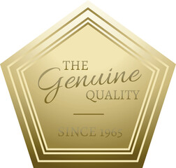 Sticker - Genuine quality golden plate. Metal badge template