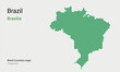 Creative map of Brazil. Political map. Capital of Brasilia. World Countries vector maps series. Latin