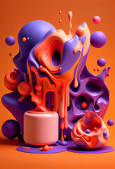 Poster - Beautiful abstract surreal art concept, contemporary colors and mood social background.	