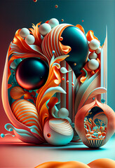 Poster - Beautiful abstract surreal art concept, contemporary colors and mood social background.	