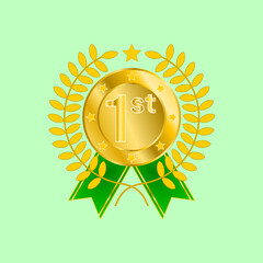 Award medal for 1st place position