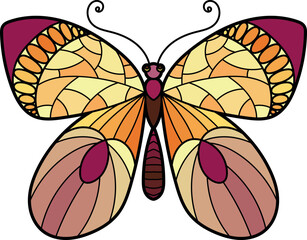 Sticker - Colorful butterfly. Summer nature animal. Decorative moth