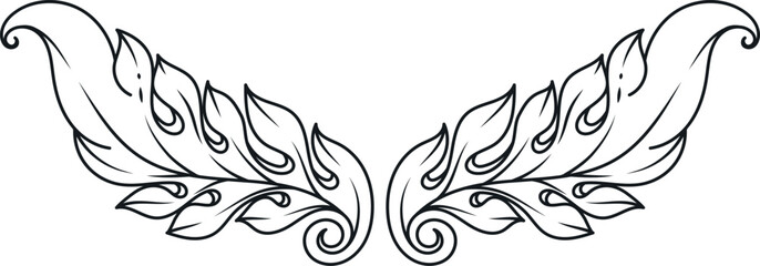 Wall Mural - decorative victorian divider. filigree ornament vintage element