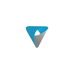 logo design 3d triangle, letter v