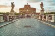 Castel Sant’Angelo in Rome. The Castle of the Holy Angel and the bridge of angels.