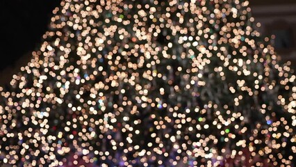 Wall Mural - blurred night christmas background footage.