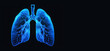 Hologram lung health care of the future. Modern medical science in the future. Generative AI