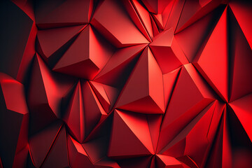 Wall Mural - Bright Abstract Red background illustration - Vector geometric shape - can be used as texture, background or wallpaper - Red 3d elements - Generative AI.