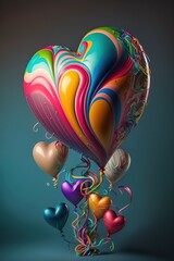 Wall Mural - Vibrant Valentine Balloons