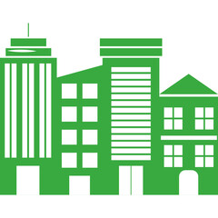 Wall Mural - eco city buildings icon