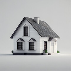 Wall Mural - Miniature minimalistic house icon in vector illustrative style, for housing market and real estate, generative ai