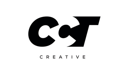 CCT letters negative space logo design. creative typography monogram vector