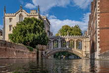 Bridge Of Sighs And St. Johns College From The River Cam, Cambridge University, Cambridge, Cambridgeshire, England, United Kingdom, Europe