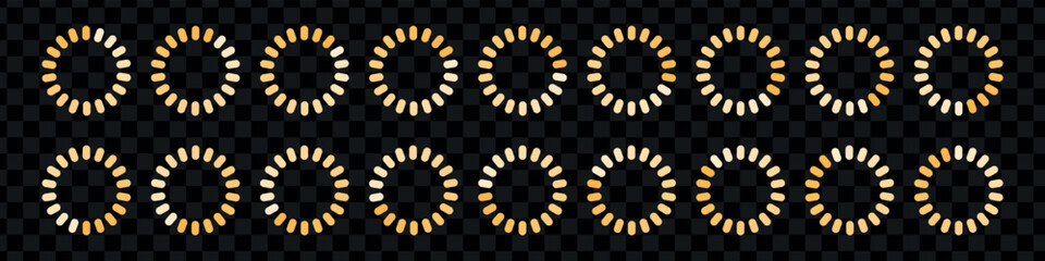 Load gif icon. Circle website buffer loader or preloader animation. Progress bar for upload download. Vector illustration