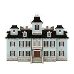 3d rendering victorian vintage manor mansion isolated