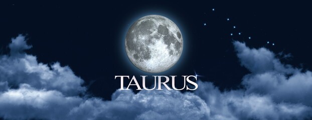 Wall Mural - full moon in constellation taurus
