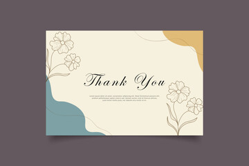 Canvas Print - thank you card template design with abstract minimalist background
