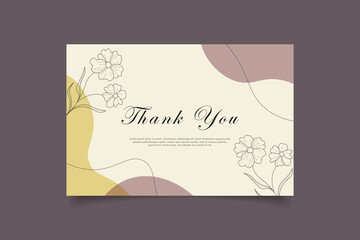 Canvas Print - thank you card template design with abstract minimalist background