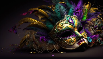 Carnaval Mardi Gras celebration Wallpaper illustration generative ai