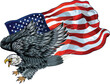 American Redoubtable  Eagle with USA flags