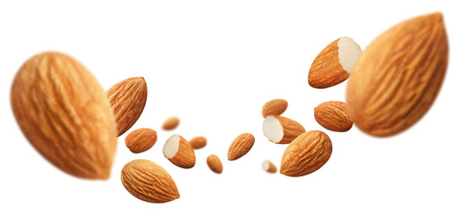 Wall Mural - Flying almonds cut out