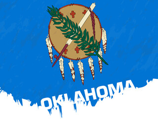 Sticker - Grunge-style flag of Oklahoma.