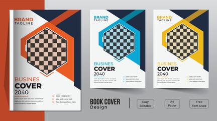 Wall Mural - Corporate business book cover template design with Leaflet presentation, annual report, book cover templates layout in A4 size