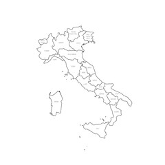 Canvas Print - Italy political map of administrative divisions