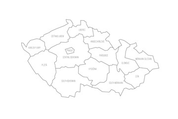 Canvas Print - Czech Republic political map of administrative divisions
