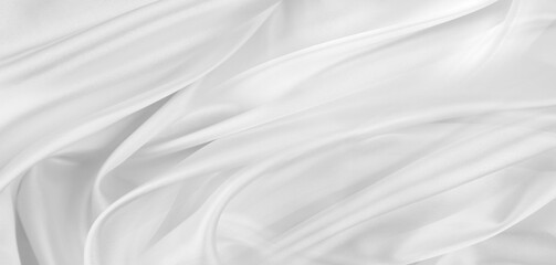 Wall Mural - Rippled white silk fabric texture background
